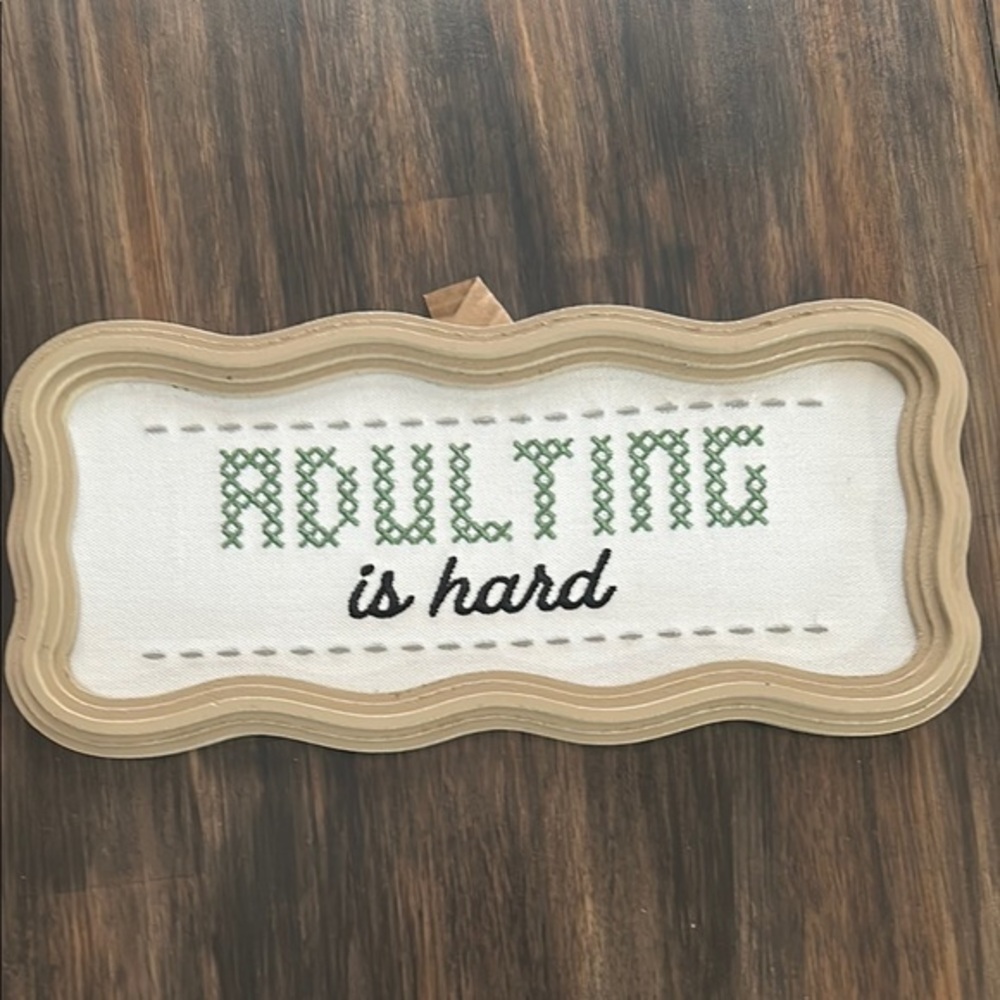 Wooden Framed Embroidered Wall Art